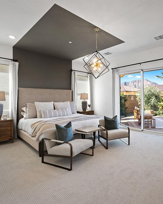 The Tiffany - master bedroom with high ceilings